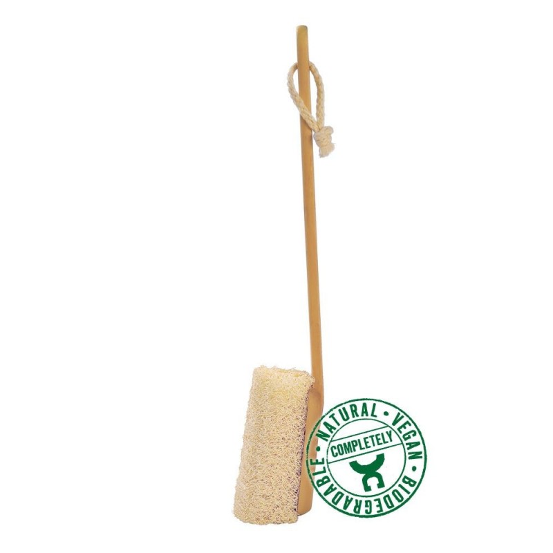 Brosse "luffa" avec manche démontable 