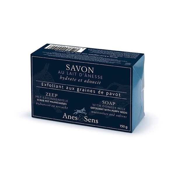 Savon exfoliant au lait d'ânesse et graines de pavot, 150 g