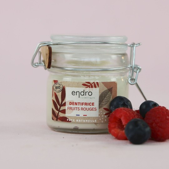 Dentifrice bio en pâte naturelle Fruits Rouges, sans huile essentielle - Endro cosmétiques