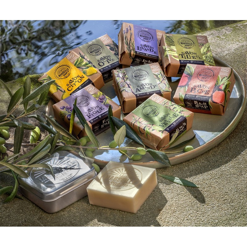 Savon De Marseille Marius Fabre 250g à L'huile D'olive Et Chèvrefeuille - 100% Naturel - France