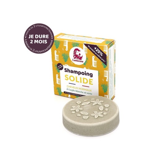 Shampoing solide cheveux secs - Huile de Prune & Géranium - Lamazuna