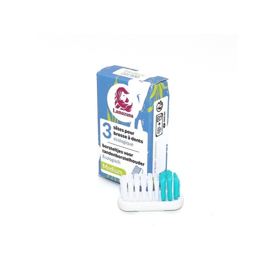 Recharge 3 têtes de brosse à dents - qualité médium Lamazuna