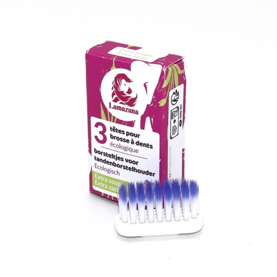 Recharge 3 têtes de brosse à dents - qualité extra-souple Lamazuna