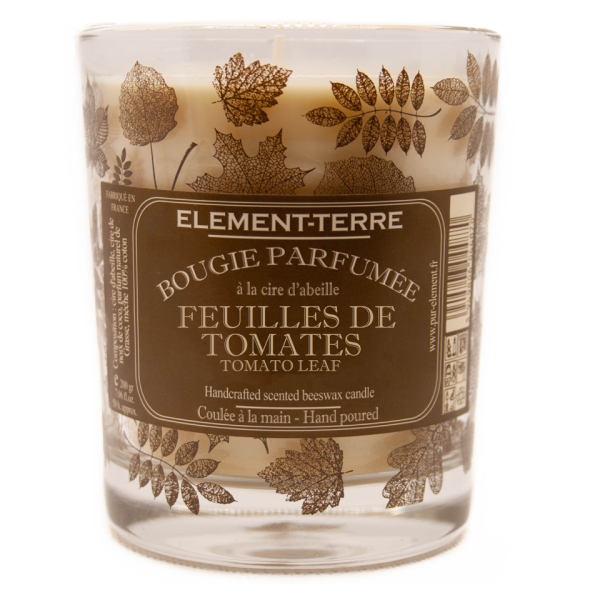 Bougie à la cire d'abeille parfumée Feuilles de Tomates