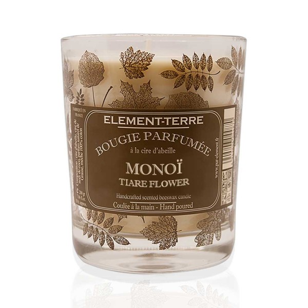 Bougie à la cire d'abeille parfumée Monoï