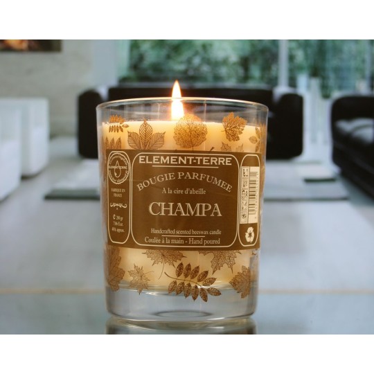 Bougie à la cire d'abeille parfumée Champa