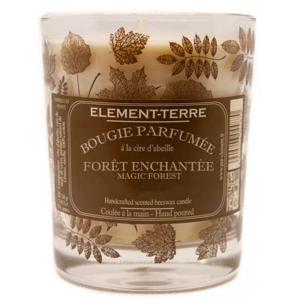 Bougie à la cire d'abeille parfumée Forêt Enchantée