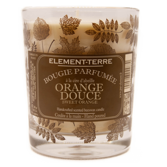 Bougie à la cire d'abeille parfumée Orange Douce