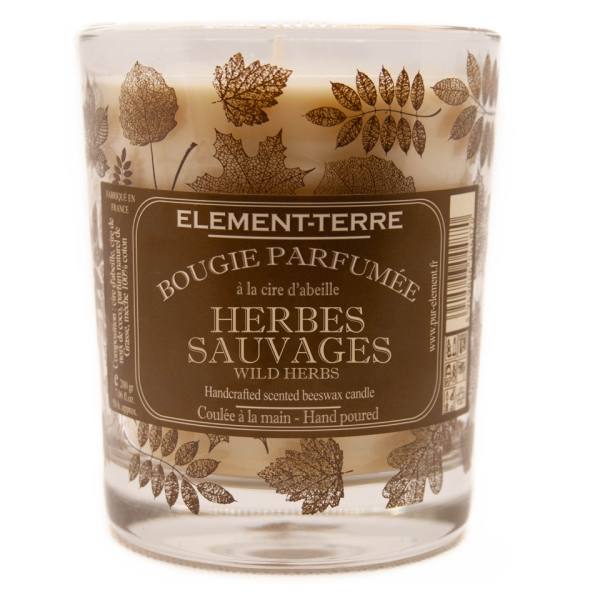 Bougie à la cire d'abeille parfumée Herbes Sauvages