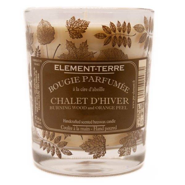 Bougie à la cire d'abeille parfumée Chalet d'Hiver