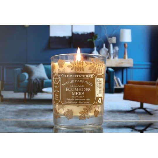 Bougie à la cire d'abeille parfumée Écume des Mers