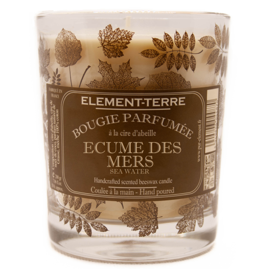 Bougie à la cire d'abeille parfumée Écume des Mers