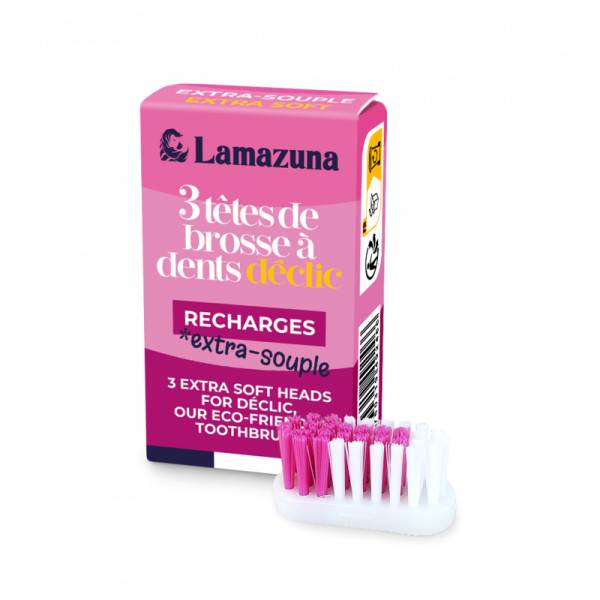 Recharge 3 têtes de brosse à dents - qualité extra-souple Lamazuna