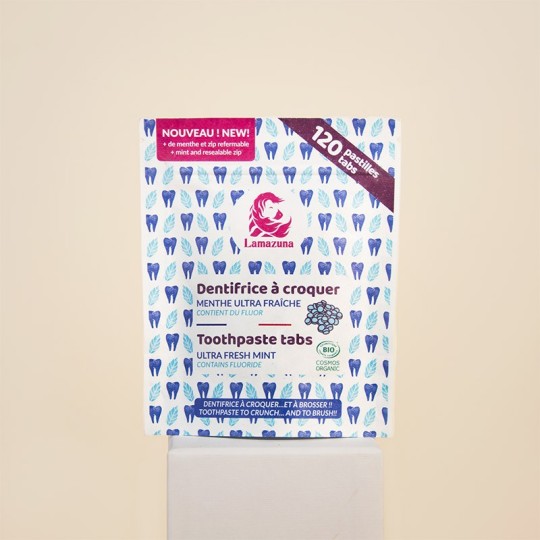 Dentifrice solide à croquer Menthe ultra fraîche Fluor Lamazuna