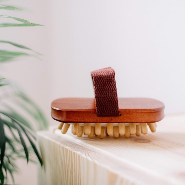 Brosse de massage anti-cellulite avec picots en bois