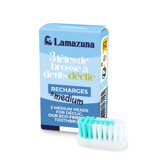 Recharge 3 têtes de brosse à dents - qualité médium Lamazuna