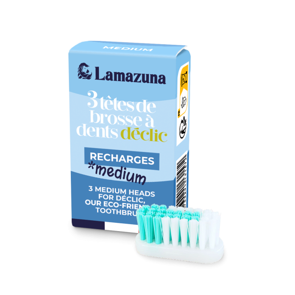 Recharge 3 têtes de brosse à dents - qualité médium Lamazuna