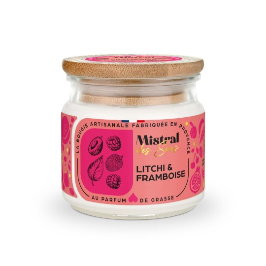 Bougie parfumée - Litchi & Framboise 150 ml - Mistral des Sens