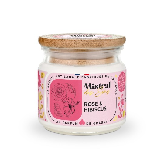 Bougie parfumée - Rose & Hibiscus 150 ml - Mistral des Sens