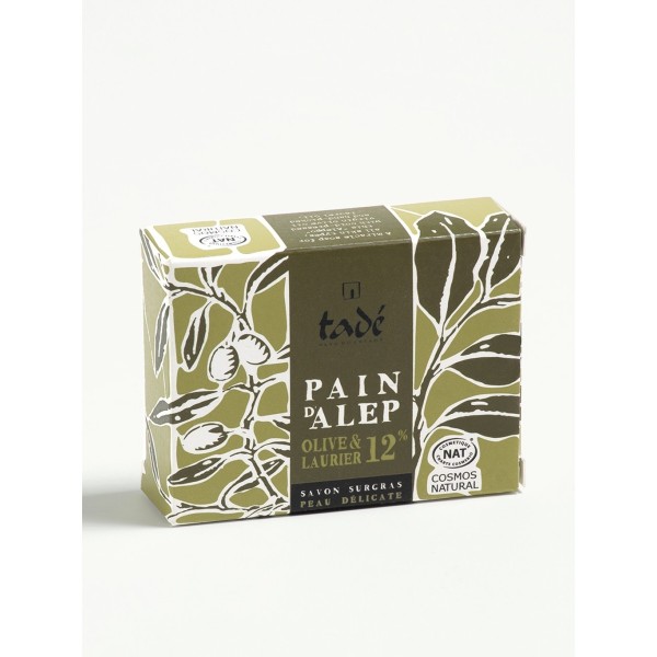Savonnette d'Alep olive & laurier 12% Tadé