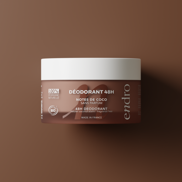 Déodorant baume BIO 48H Coco, sans huile essentielle ni parfum - Endro cosmétiques