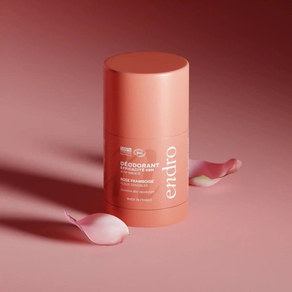 Déodorant stick rechargeable BIO 48H Rose/Framboise - Endro cosmétiques