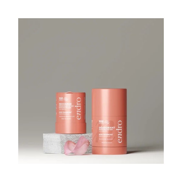 Recharge déodorant stick BIO 48H Rose-Framboise - Endro cosmétiques