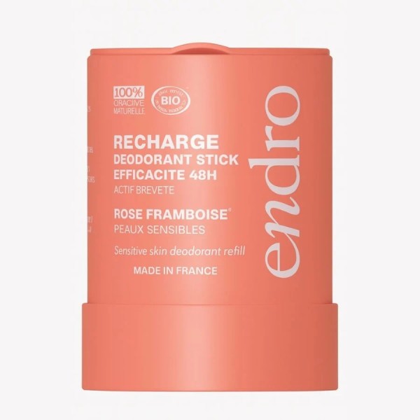 Recharge déodorant stick BIO 48H Rose-Framboise - Endro cosmétiques