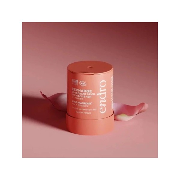 Recharge déodorant stick BIO 48H Rose-Framboise - Endro cosmétiques