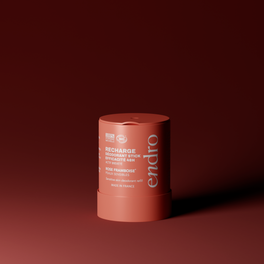 Recharge déodorant stick BIO 48H Rose-Framboise - Endro cosmétiques