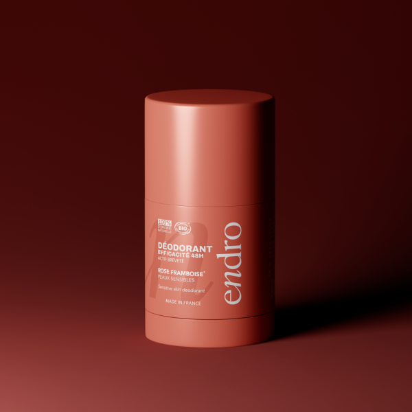Déodorant stick rechargeable BIO 48H Rose/Framboise - Endro cosmétiques