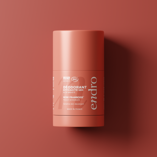 Déodorant stick rechargeable BIO 48H Rose/Framboise - Endro cosmétiques