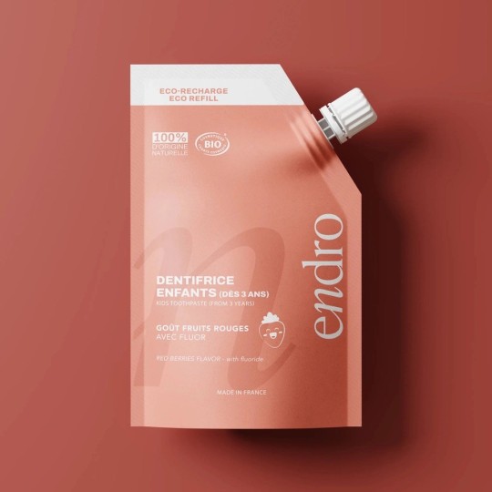 Éco-recharge du gel Dentifrice Enfants BIO Fruits Rouges - Endro cosmétiques