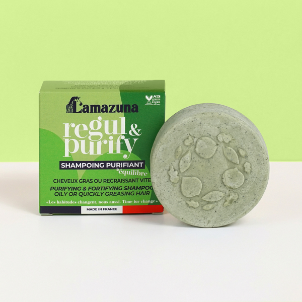Shampoing solide pour cheveux gras - Regul & Purify - Lamazuna