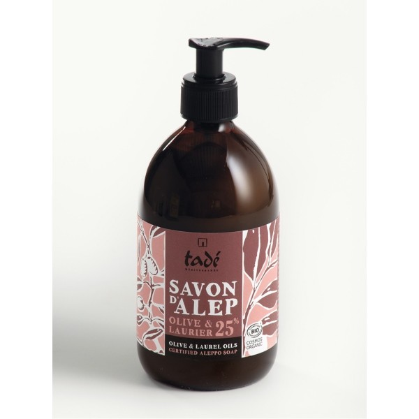 Savon d'Alep liquide bio - Laurier 25% - Cosmos Organic - Tadé