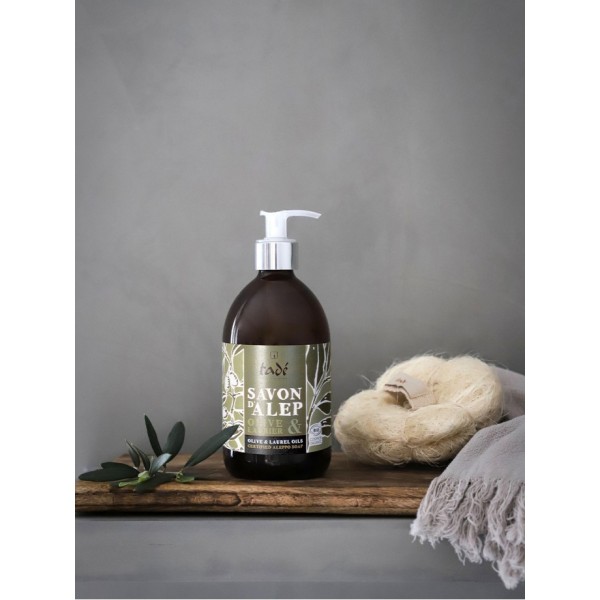 Savon d'Alep liquide bio - Olive & Laurier - Cosmos Organic - Tadé