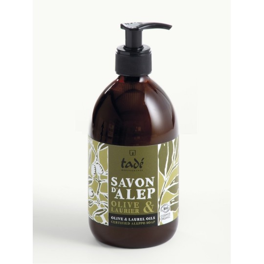 Savon d'Alep liquide bio - Olive & Laurier - Cosmos Organic - Tadé