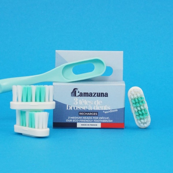 Recharge 3 têtes de brosse à dents - qualité médium Lamazuna