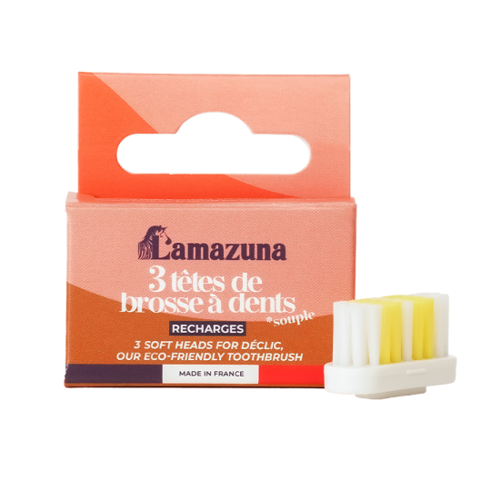 Recharge 3 têtes de brosse à dents - qualité souple Lamazuna