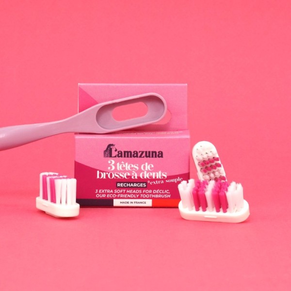 Recharge 3 têtes de brosse à dents - qualité extra-souple Lamazuna