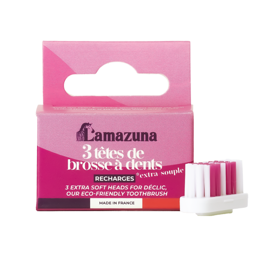Recharge 3 têtes de brosse à dents - qualité extra-souple Lamazuna