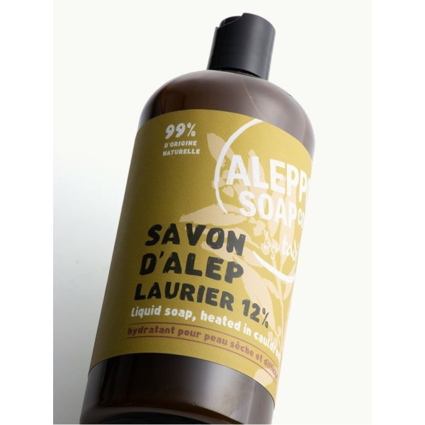 Savon d'Alep liquide - Laurier 12% - Recharge 1L - Tadé