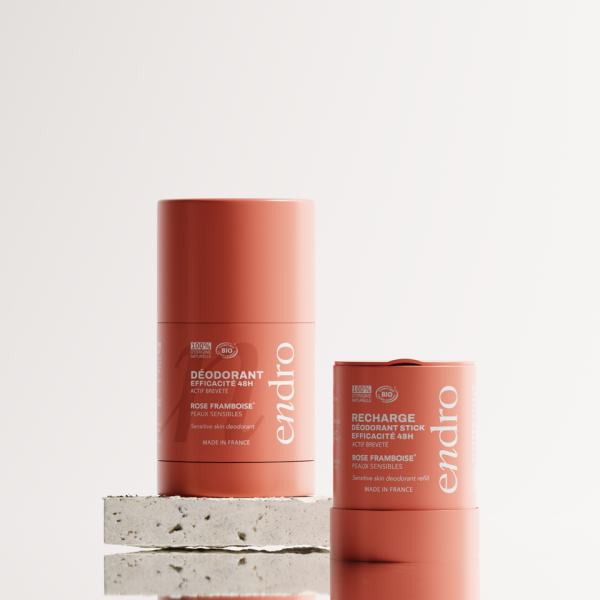 Recharge déodorant stick BIO 48H Rose-Framboise - Endro cosmétiques