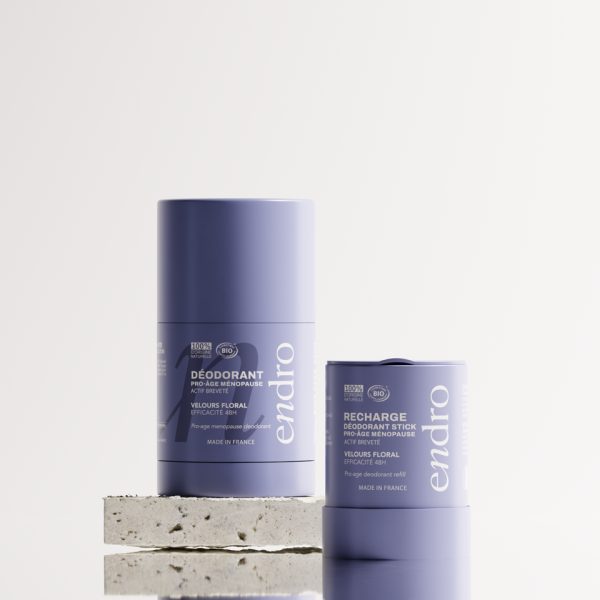 Déodorant stick rechargeable BIO 48H Velours Floral - Endro cosmétiques