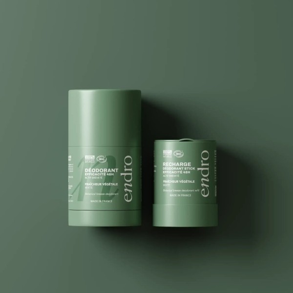 Déodorant stick rechargeable BIO 48H Fraîcheur Végétale - Endro cosmétiques