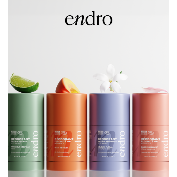 Gamme déodorants sticks rechargeables BIO 48H - Endro cosmétiques