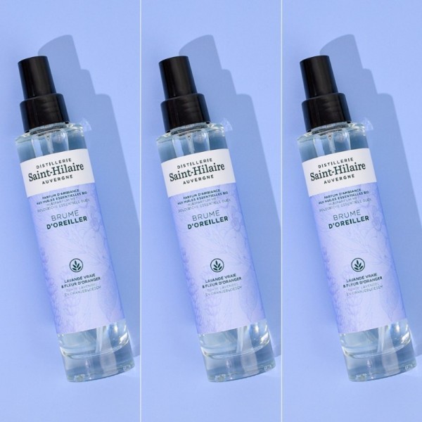 Brume d'Oreiller aux huiles essentielles de Lavande & Fleur d'Oranger biologiques - Saint Hilaire