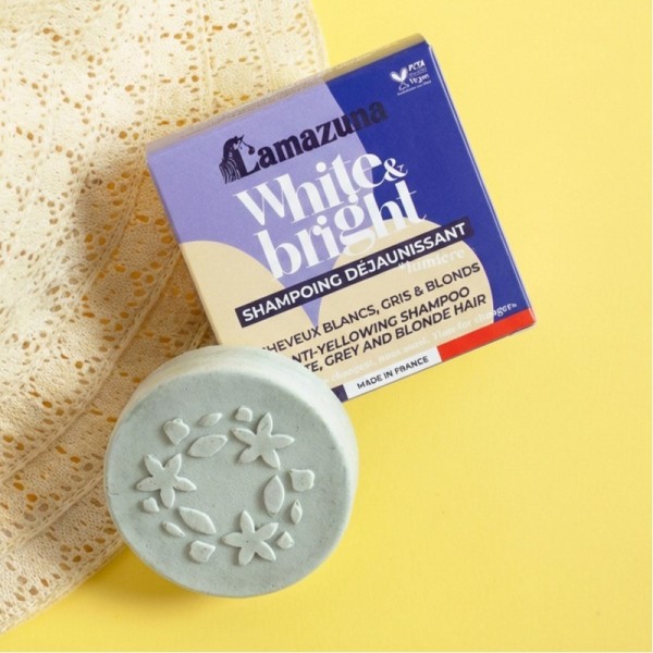 Shampoing solide pour cheveux blancs - White & Bright - Lamazuna