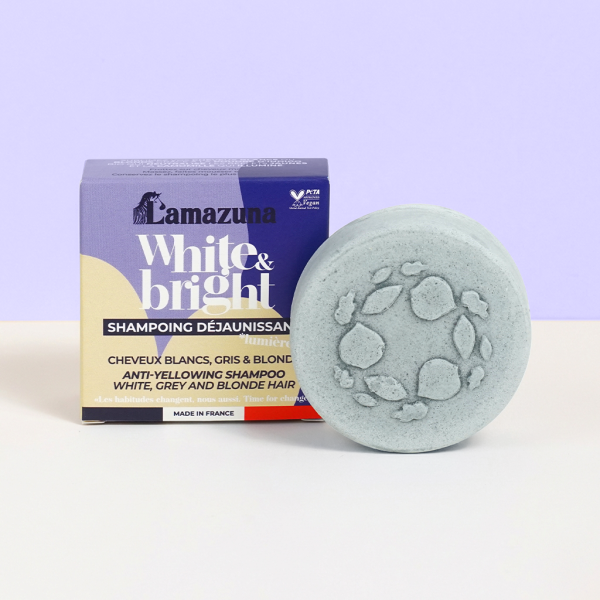 Shampoing solide pour cheveux blancs - White & Bright - Lamazuna